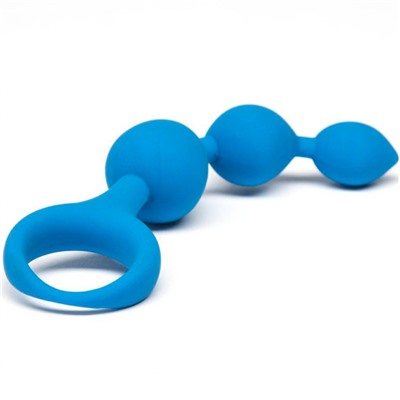 Анальная цепочка с кольцом "Groove S" голубая