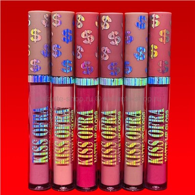 Набор матовых блесков для губ Kiss Ofra Matte Lip Gloss 6 штук (125)