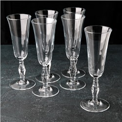 Набор стеклянных бокалов для шампанского Retro, 190 мл, 6 шт