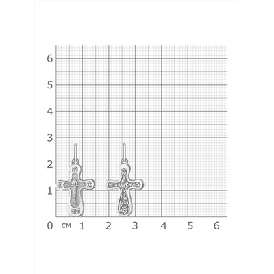 Крест из серебра литье белый