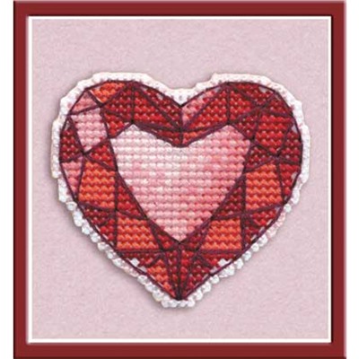 Набор для вышивания крестом "Значок - сердце"