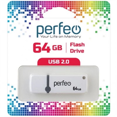 64Gb Perfeo C07 White USB 2.0 (PF-C07W064)