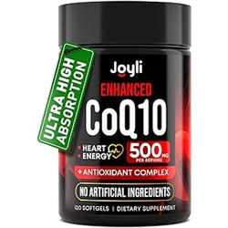 High Absorption CoQ10 500MG - Co Q 10 Supplement 120 Softgels for Heart Health & Energy Production - Enhanced CoQ10 Nutritional Supplements with Antioxidant - Alternative to coq10 400mg softgels