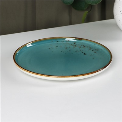 Тарелка фарфоровая обеденная Magistro «Церера», d=20,3 см, цвет голубой