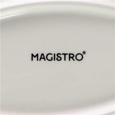 Блюдо фарфоровое для запекания Magistro «Бланш», 28×18×2,5 см, цвет белый