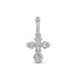 Крест из серебра родированный - 2,5 см 925 пробы К3-348р