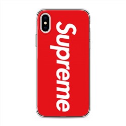 Силиконовый чехол Supreme на красном фоне на iPhone X (10)