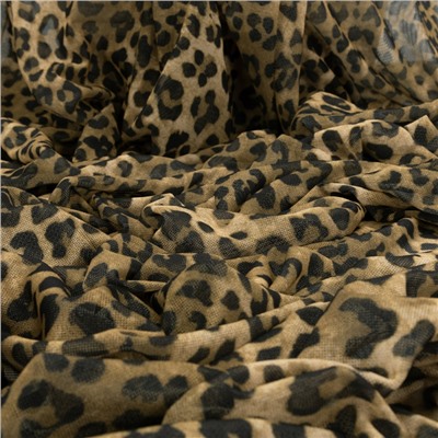 Эластичная трикотажная сетка на отрез леопард №1 цвет темно-коричневый