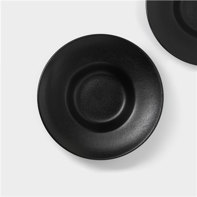 Набор тарелок фарфоровых для пасты Magistro Carbon, 21×21 см, 2 шт, цвет чёрный