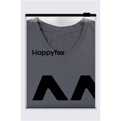 Женская футболка оверсайз с V-вырезом Happyfox