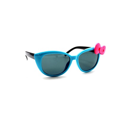 Детские солнцезащитные очки голубой розовый бант
