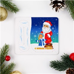 Фигура на подставке "Дед Мороз и Снегурочка" 10х11,5х0,3 см