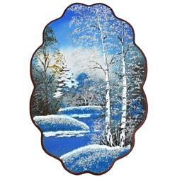 Картина с рисунком из камня, зима "облачко" 31,5*46см, 700г
