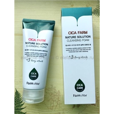 Пенка для умывания FarmStay Cica Farm Nature Solution Cleansing Foam, 180 мл (51)