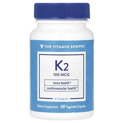The Vitamin Shoppe Витамин К2, 100 мкг, 60 растительных капсул