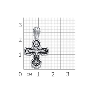 Крест из серебра частичное чернение литье