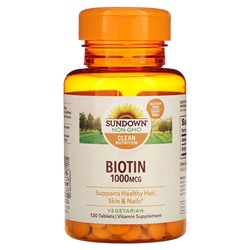 Sundown Naturals Биотин, 1000 мкг, 120 таблеток