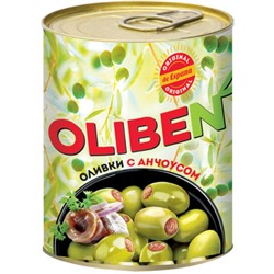 «OLIBEN», оливки крупные с анчоусами, 270 г