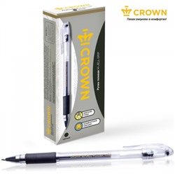 Ручка гелевая Crown /Hi-Jell Grip/ черная, 0,5мм, грип HJR-500R (10702070/160224/3069697/1, Республика Корея)