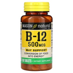 Mason Natural Б-12, 500 мкг, 100 таблеток