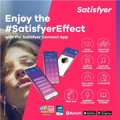 Надувающийся вибромассажер Satisfyer Air Pump Bunny 5 Connect App