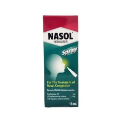 Сосудосуживающий спрей при насморке / Nasol Nebuliser Spray For The Treatment Of Nasal Congestion 15 ml