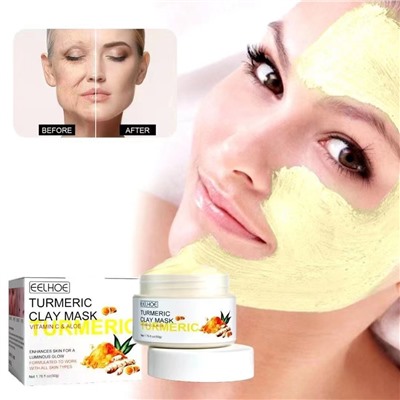 EELHOE Очищающая глиняная маска  для лица с куркумой  TURMERIC CLAY MASK 50 гр