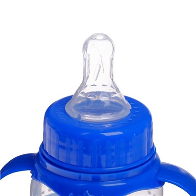 Бутылочка для кормления «Малыш», классическое горло, с ручками, 150 мл., от 0 мес., цвет синий