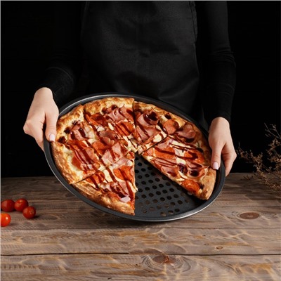 Форма для пиццы Magistro Pizzaiolo, 36×2 см, толщина 0,5 мм, антипригарное покрытие