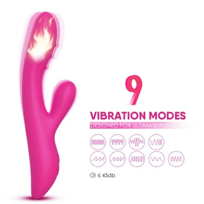 Вибратор "Rabbit vibrator" с легким подогревом головки и c клиторальным стимулятором