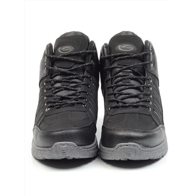 03-CRK6606-6 BLACK/GREY Ботинки зимние мужские (искусственные материалы)