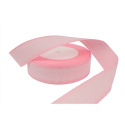 Репсовая лента с рисунком "Кружево" (нежно-розовый), 25мм * 25 ярдов (+-1м)