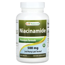 Best Naturals Ниацинамид, 500 мг, 240 таблеток