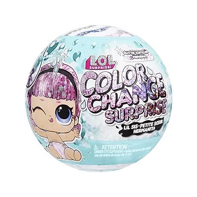 LOL Surprise Glitter Color Change Lil Sis with 5 Surprises- Collectible Doll Including Sparkly Fashion Accessories, Holiday Toy, Great Gift for Kids Girls Ages 4 5 6+ Years Old