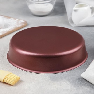 Форма для торта «Забава», d=26 см, антипригарное покрытие, цвет бордовый