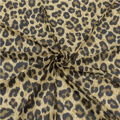 Эластичная трикотажная сетка на отрез леопард №3 цвет коричневый