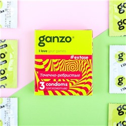 Презервативы «Ganzo» Extase, ребристые, 3 шт.