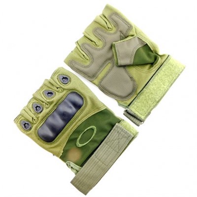 Перчатки тактические без пальцев с защитной накладкой цвета хаки 8005-15