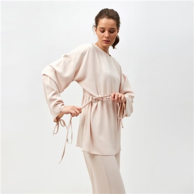 Костюм женский (туника, брюки) MINAKU: Casual Collection цвет бежевый, размер 42