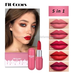 Набор матовых помад FIT COLORS Lipstick 5in1