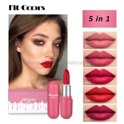 Набор матовых помад FIT COLORS Lipstick 5in1