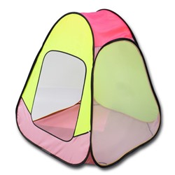 Палатка детская игровая «Радужный домик» 75 × 75 × 90 см, цвет розовый + лимон