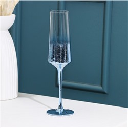 Бокал стеклянный для шампанского Magistro «Мерцание», 190 мл, цвет синий