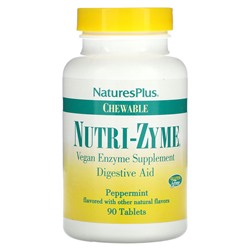 NaturesPlus Жевательные Nutri-Zyme, перечная мята, 90 таблеток