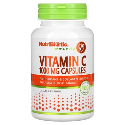 NutriBiotic Витамин С - 1000 мг - 100 безглютеновых капсул - NutriBiotic