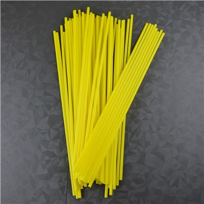 Палочки для сахарной ваты пластиковые 37 см 100 шт Желтые