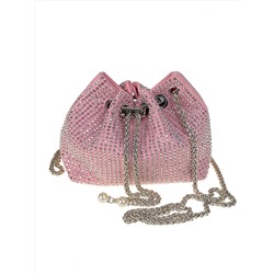 Женская сумочка из велюра со стразами, цвет розовый