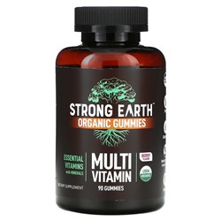 Yum V's Органические жевательные конфеты Strong Earth Kids, мультивитамины, ягоды, 90 жевательных конфет