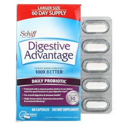 Schiff Digestive Advantage, Ежедневный пробиотик, 60 капсул