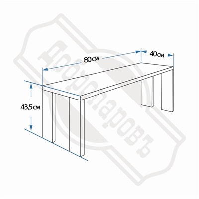 Лавка наличник, из липы, "Добропаровъ", 80×40×43,5см